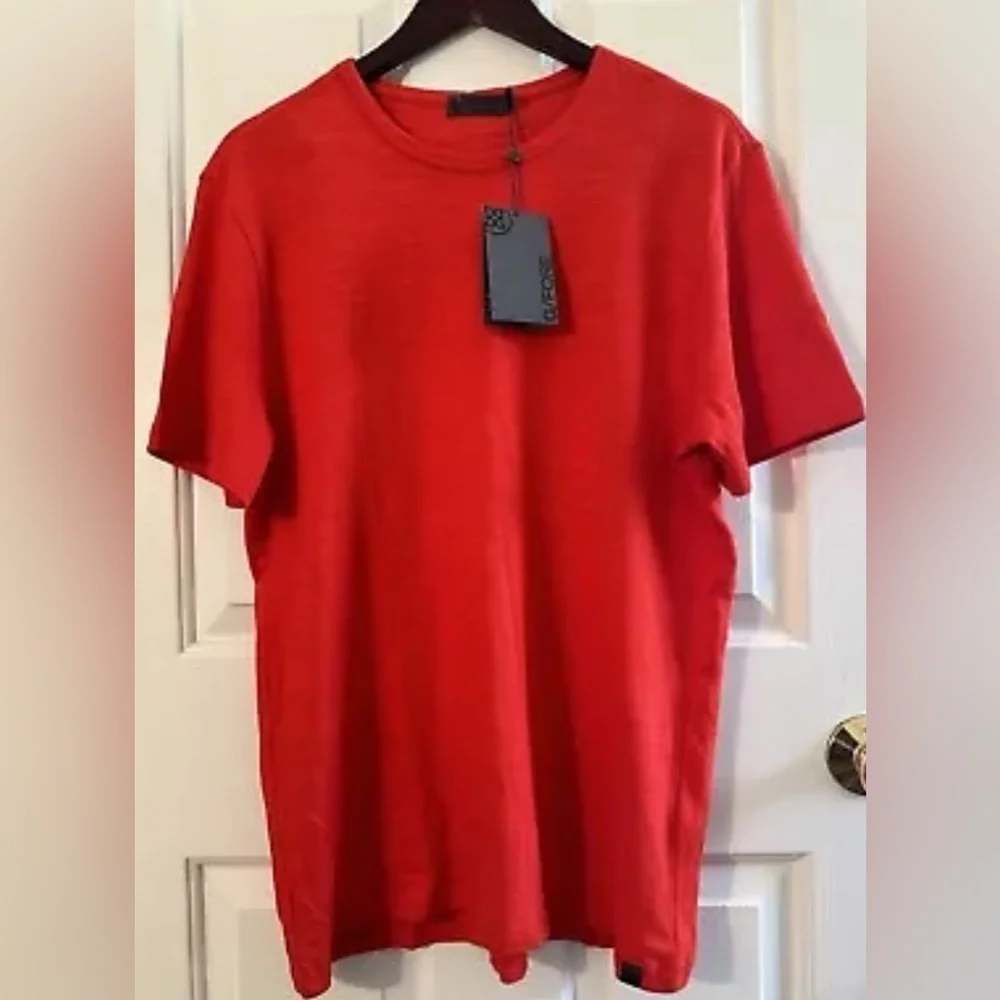 NWT G/FORE Men’s LARGE 100% Cotton Poppy Red T Shirt Elevated Casual Golf Club